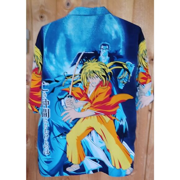 Vintage Button Up Shirt Men's XL Rurouni Kenshin Samurai X To My Fallen Comrades - Picture 4 of 7